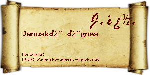 Januskó Ágnes névjegykártya